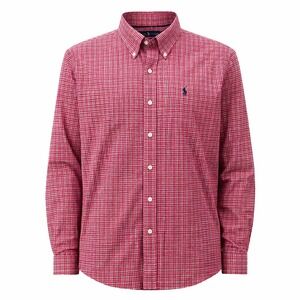 Ralph Lauren Non Iron Plaid Button Down Shirt Men Large Red Prep Windowpane
